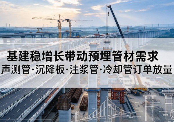 闽侯基建稳增长带动预埋监测管材需求，声测管、沉降板、注浆管订单持续放量